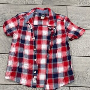 OshKosh B'gosh Red and Blue Plaid Button Down Shirt